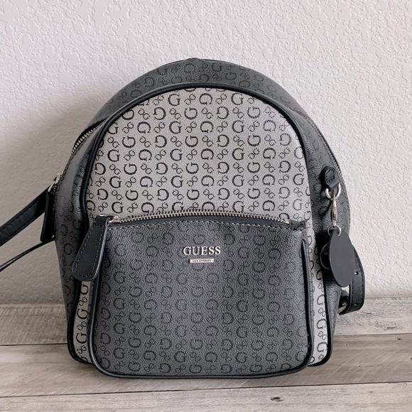 Guess | Bags | Guess Manhattan Backpack Black And Silver | Poshmark